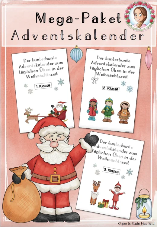 MEGA-Paket Adventskalender (1.–3. Klasse) – Weihnachten | Deutsch & Mathematik im Advent