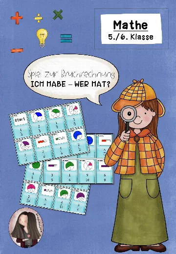 Cover: Bruchrechnung Spiel: Ich habe, wer hat? Klasse 5-6 – digitales Unterrichtsmaterial für die Grundschule