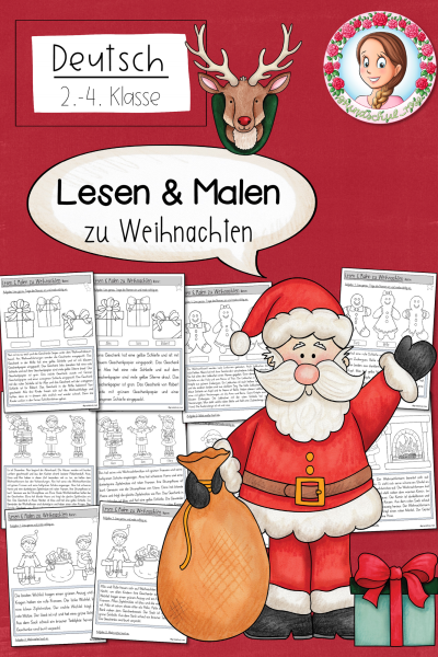 Weihnachtslesespaß – Lesemalblätter (1.-4. Klasse) (241239)