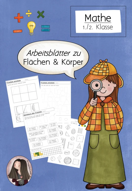 Arbeitsblätter "Flächen & Körper" (Klasse 1-2)