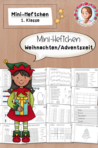 Advent & Weihnachten: Mini-Heftchen mit Lese-, Schreib- & Rechenübungen (1. Klasse) (245764)