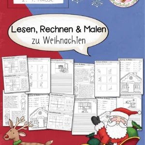 Lesen, Rechen und Malen zum Weihnachtsabend (Klasse 1-3) Weihnachten Advent