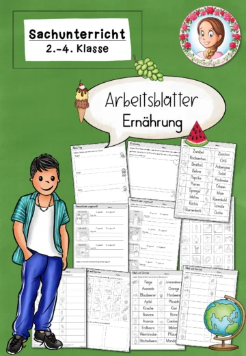 Cover: Arbeitsblätter zur Ernährung – digitales Unterrichtsmaterial für die Grundschule