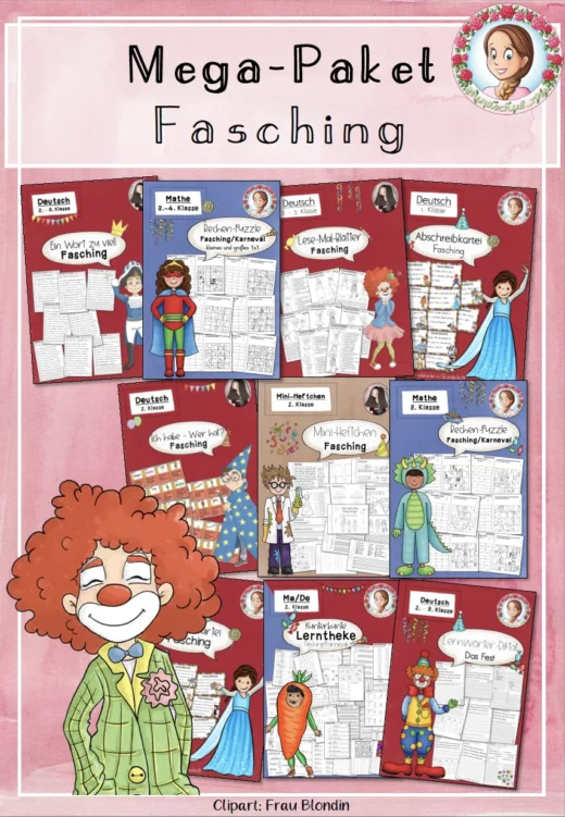 Fasching Karneval Klasse 1 bis 3 MEGA-Paket