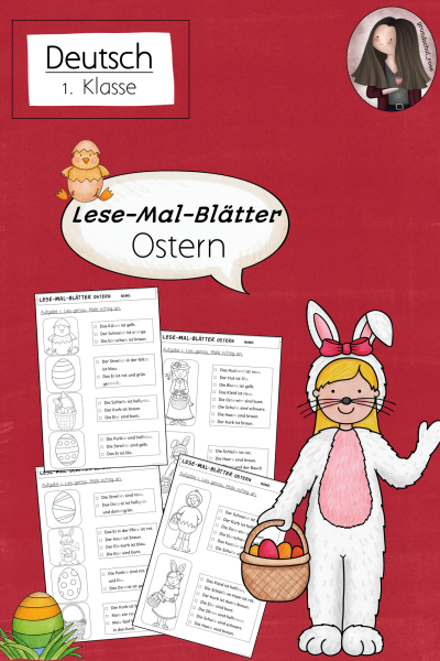 Lesemalblätter Ostern Klasse 1 (280637)