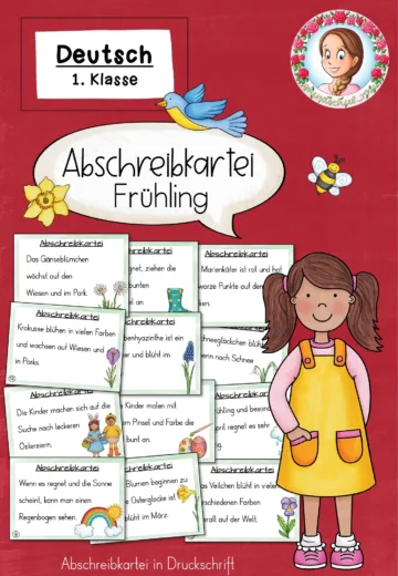 Cover: Abschreibkartei Frühling | Deutsch Klasse 1 – digitales Unterrichtsmaterial für die Grundschule
