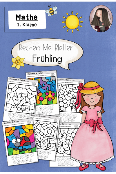 Rechenmalblätter Frühling Klasse 1 ZR 20 (281092)