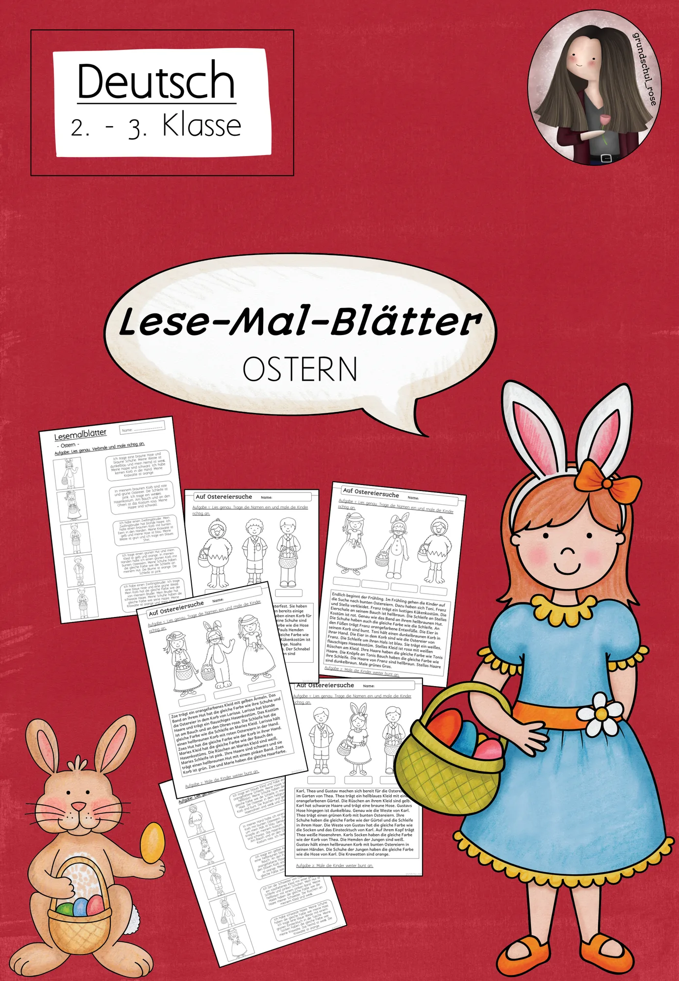 Lesemalblätter Ostern | Deutsch Klasse 2-3