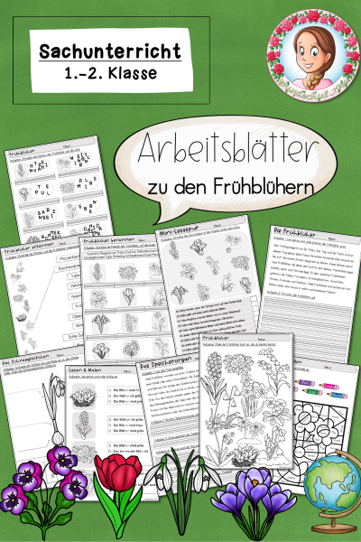 Arbeitsblätter Frühblüher Klasse 1 bis 2 Frühling (291985)