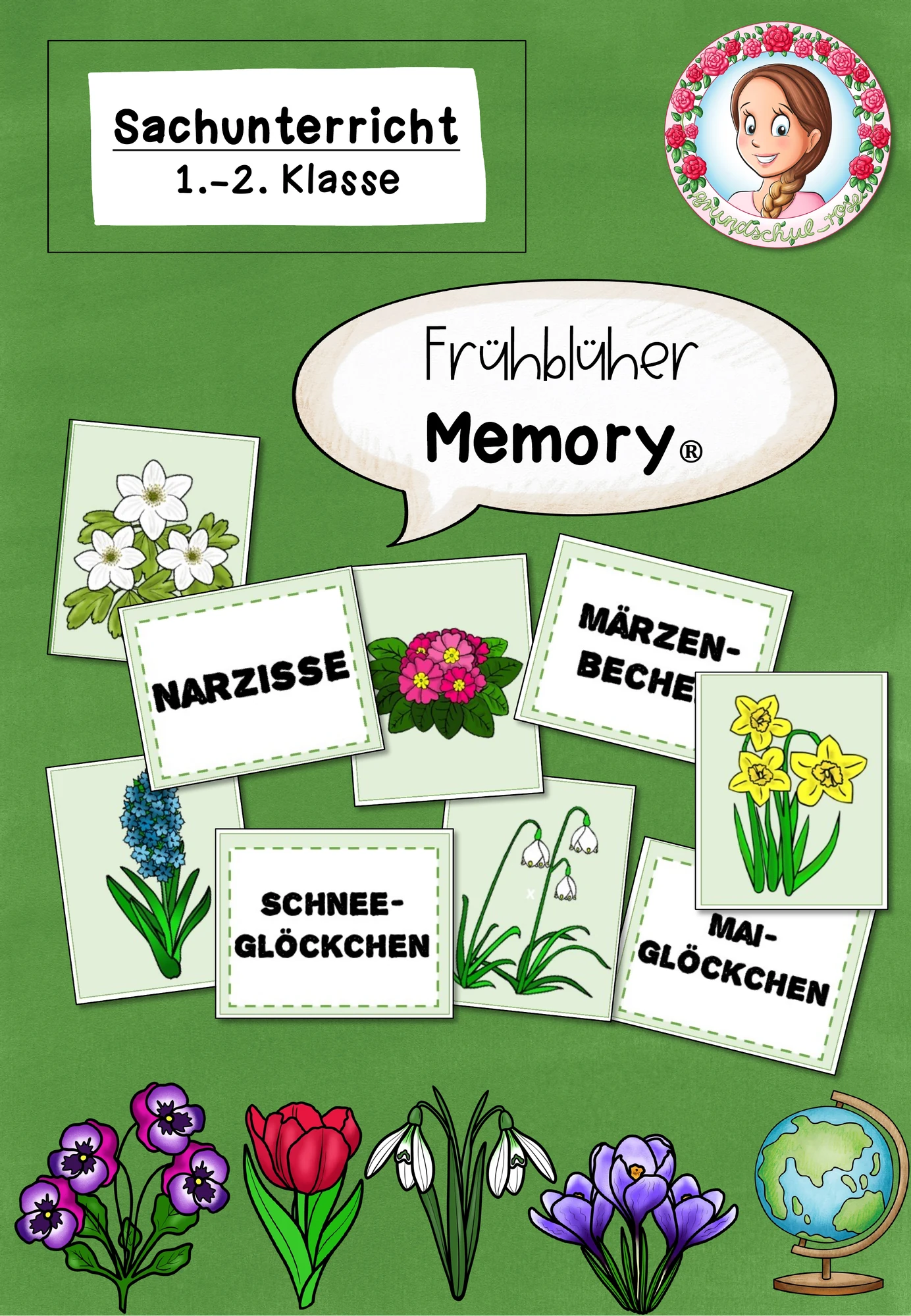 Frühblüher Grundschule | Memory Sachunterricht Frühling Klasse 1-3
