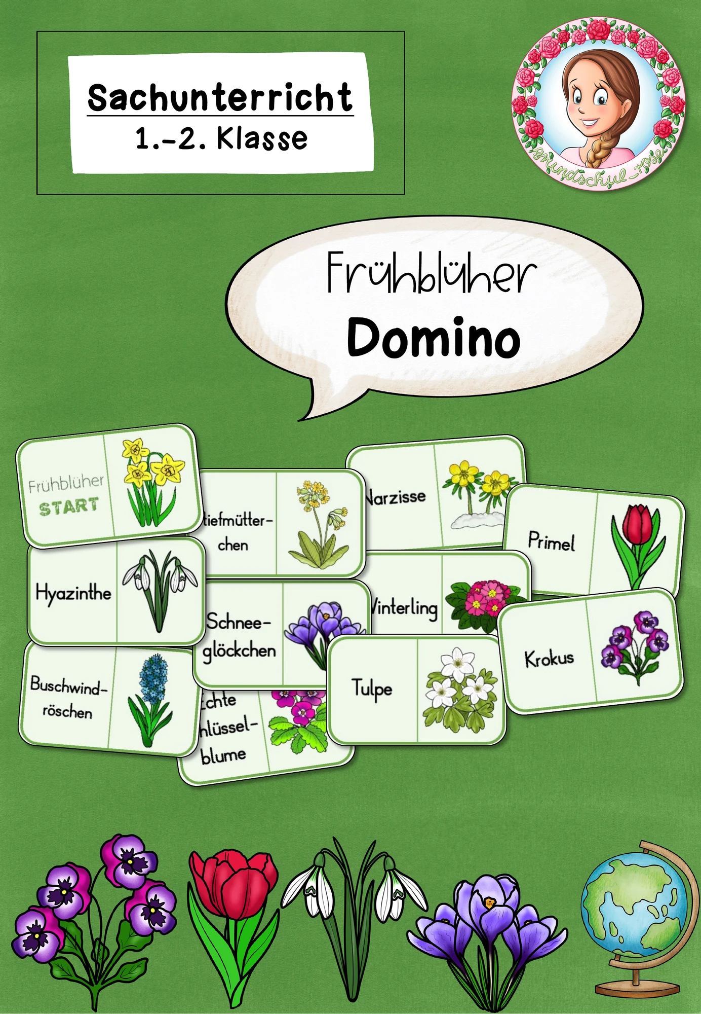 Frühblüher Grundschule | Domino Sachunterricht Frühling Klasse 1-3