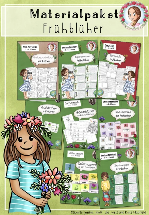 Material-Paket zu den Frühblühern / Frühblüher (1.-2. Klasse)
