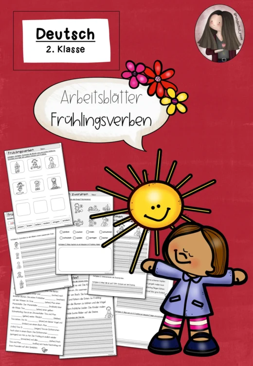 Arbeitsblätter Frühling Verben (Klasse 2 bis 3)