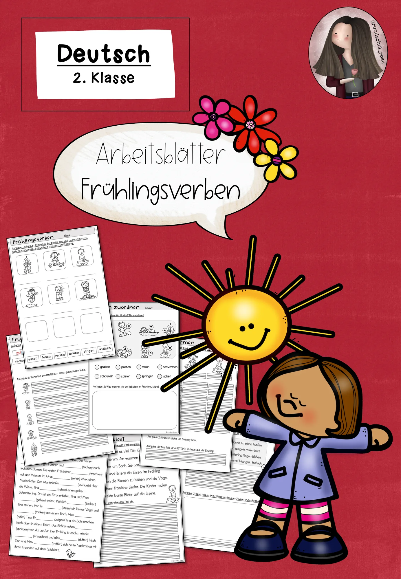 Arbeitsblätter Frühling Verben (Klasse 2 bis 3)