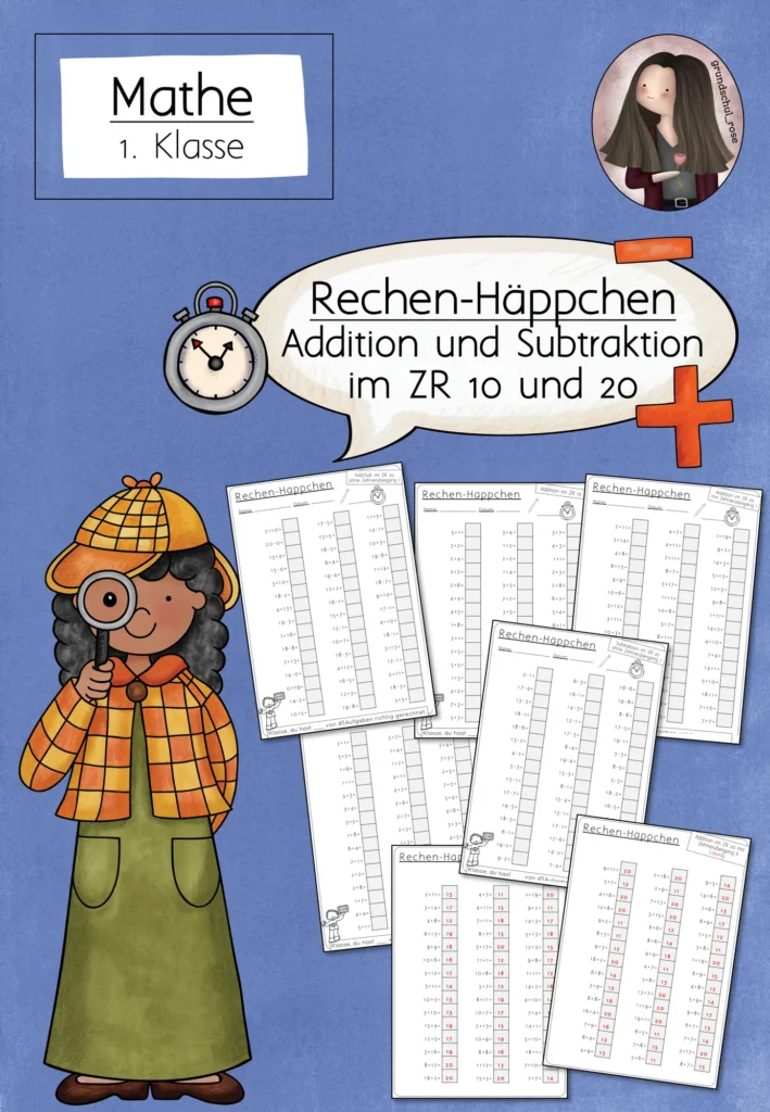 Kopfrechnen Klasse 1 ZR 20 | Rechen-Häppchen