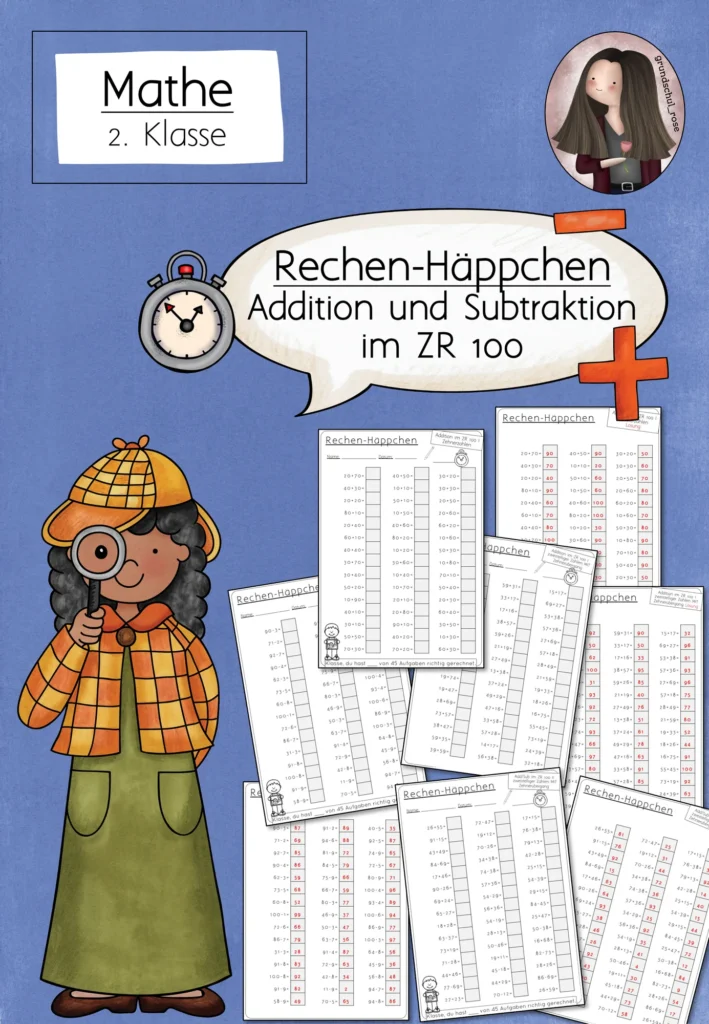 Kopfrechnen Klasse 2 ZR 100 | Rechen-Häppchen