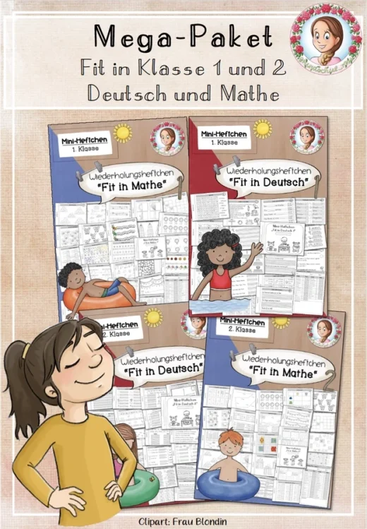 Wiederholungshefte Deutsch & Mathe – MEGA-Paket Klasse 1 und 2