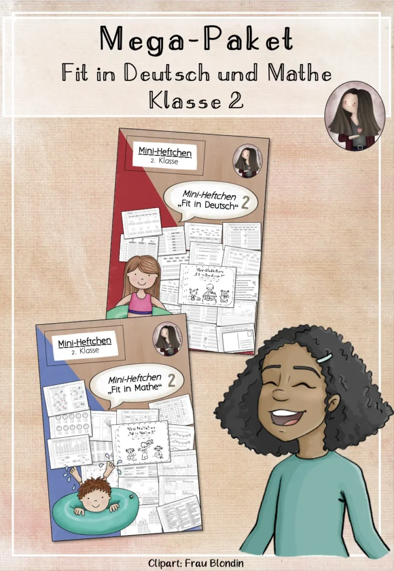 Wiederholungsheft Klasse 2 Fit in Deutsch und Mathe Mega-Paket