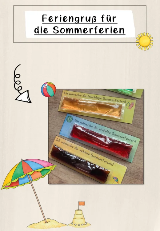 FREEBIE: Feriengruß für die Sommerferien / Sommer / Grußkärtchen