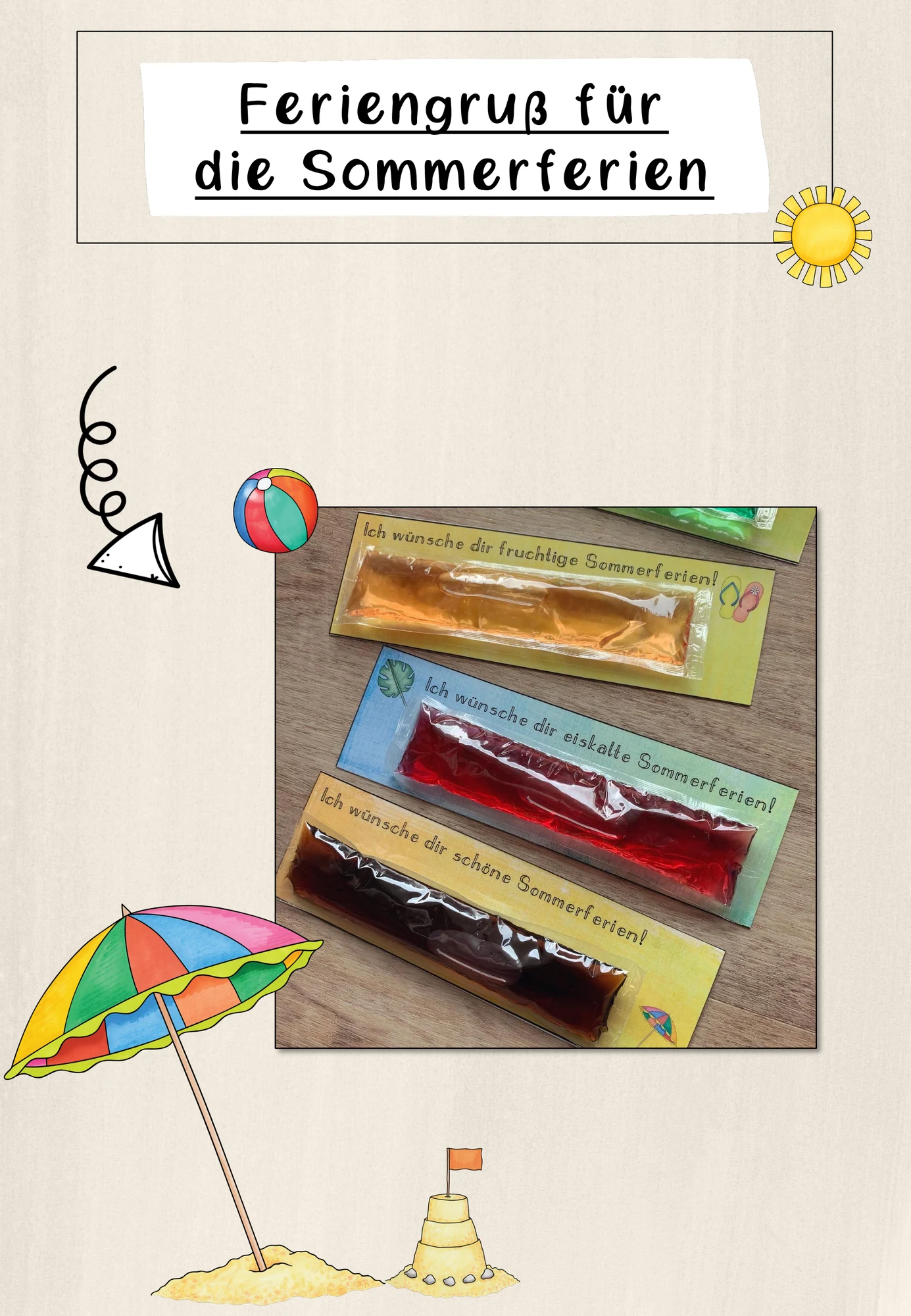 Sommerferien Grußkärtchen | Freebie Feriengruß