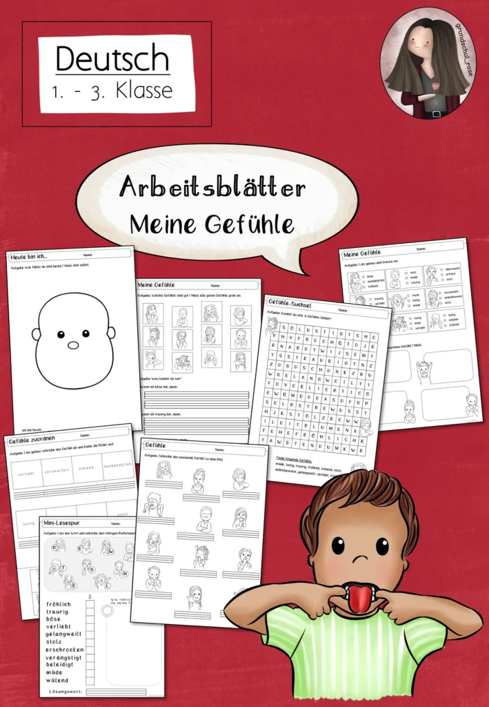 Arbeitsblätter Gefühle Sachunterricht Klasse 1-3 - Cover für Klasse 1-3