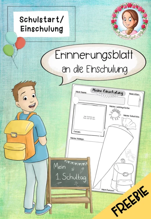 Cover: Erinnerungsblatt Einschulung | Kostenlos für Klasse 1 – digitales Unterrichtsmaterial für die Grundschule