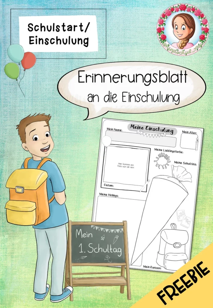 Erinnerungsblatt Einschulung: Meine Einschulung, kostenlos