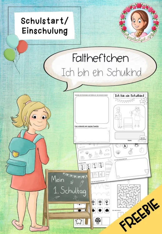 Cover: Faltheft Einschulung | Ich bin ein Schulkind kostenlos Klasse 1 – digitales Unterrichtsmaterial für die Grundschule
