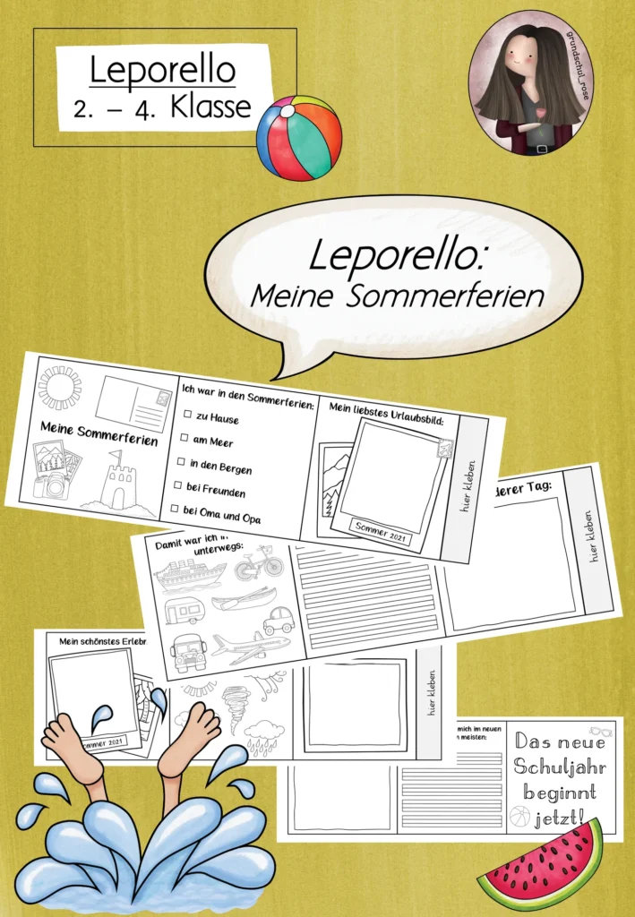 Sommerferien Leporello | Freebie Deutsch Klasse 2-4