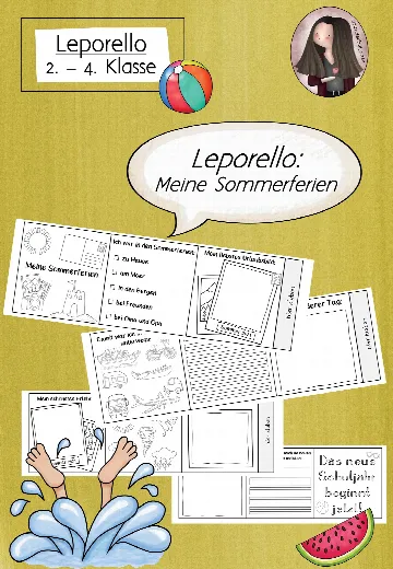 Cover: Sommerferien Leporello | Freebie Deutsch Klasse 2-4 – digitales Unterrichtsmaterial für die Grundschule