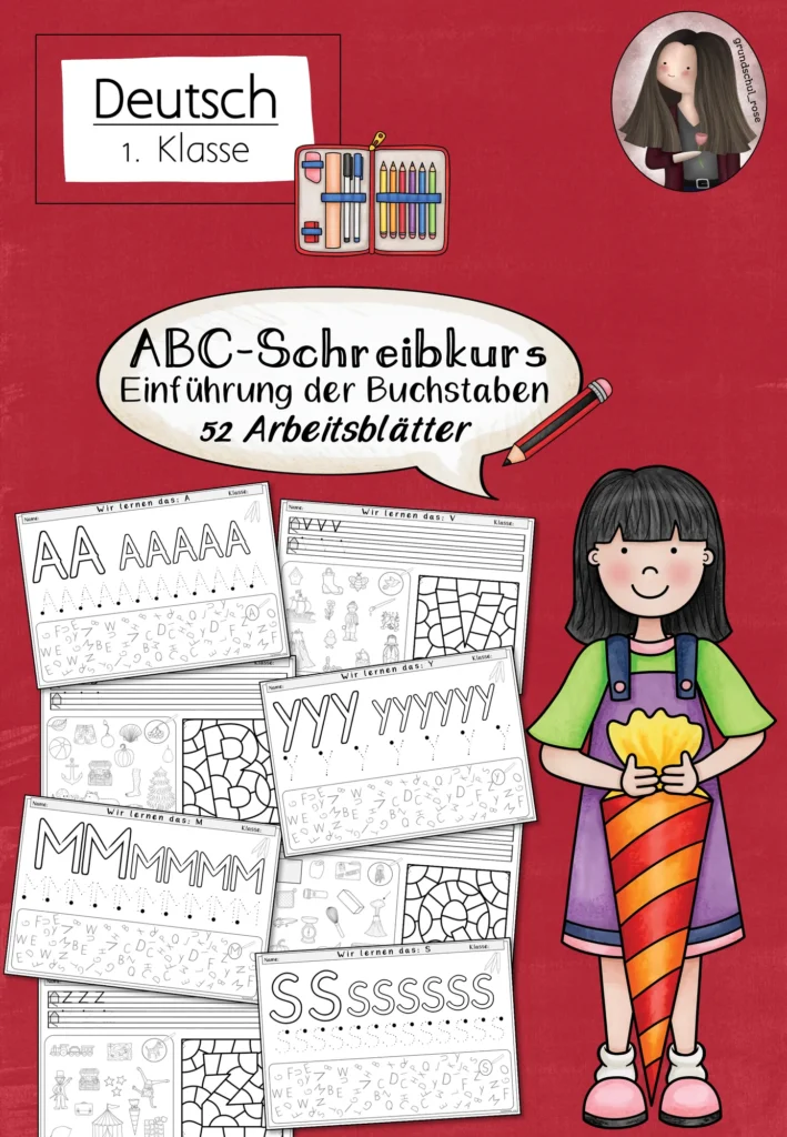 Arbeitsblätter Druckschrift Deutsch Klasse 1 - Cover für Klasse 1