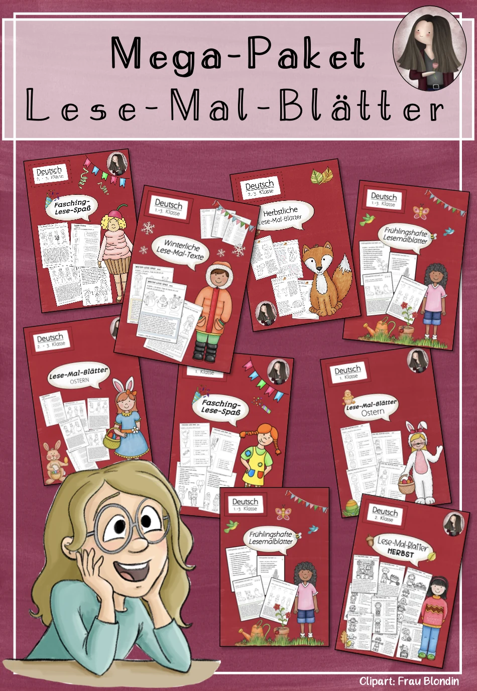 Cover: MEGA-Paket Lese-Mal-Blätter (1.-3. Klasse) – digitales Unterrichtsmaterial für die Grundschule