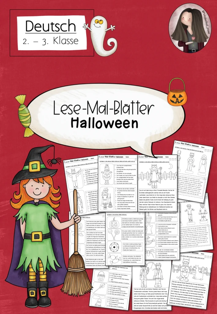 Lesemalblätter Herbst Deutsch Klasse 2-3 - Cover für Klasse 2-3
