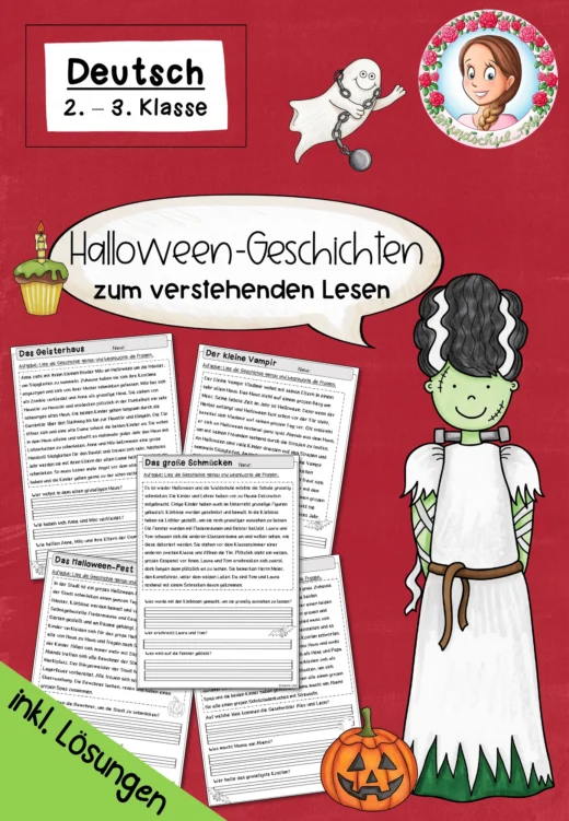 Halloween Geschichten Leseverstehen | Deutsch Klasse 2-3