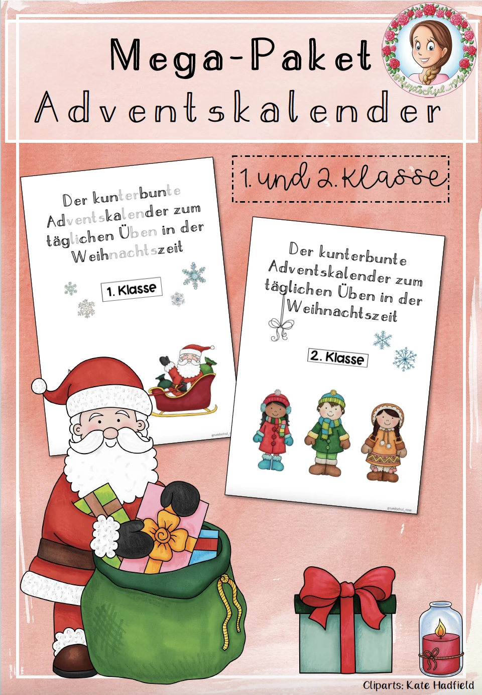 Cover: Mega-PaketAdventskalender (1.–2. Klasse) – Weihnachten Deutsch & Mathe für die Adventszeit – digitales Unterrichtsmaterial für die Grundschule
