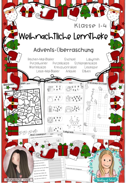 Weihnachtliche Lerntheke: Adventsüberraschung 2021 (1.-4. Klasse)