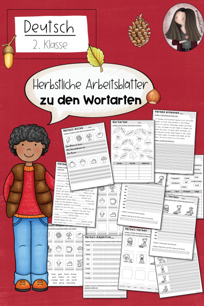 Herbst: Arbeitsblätter zu den Wortarten (2. Klasse) (466279)