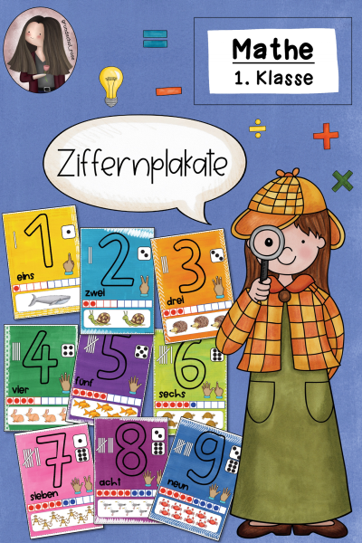 Ziffernplakate für die 1. Klasse (472117)