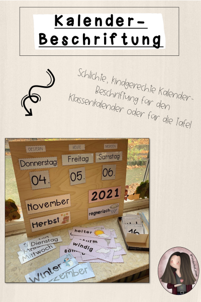 Classroommanagement: Beschriftung für großen Klassenkalender (472277)
