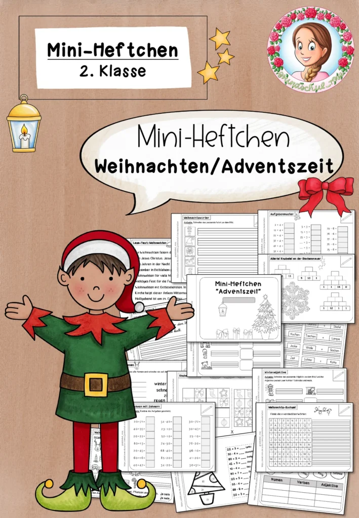Mini-Heft Weihnachten Mathematik Klasse 2 - Cover für Klasse 2