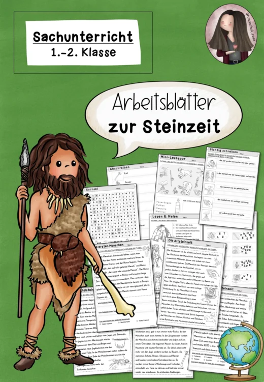 Arbeitsblätter Steinzeit (Klasse 1 bis 2) Sachunterricht