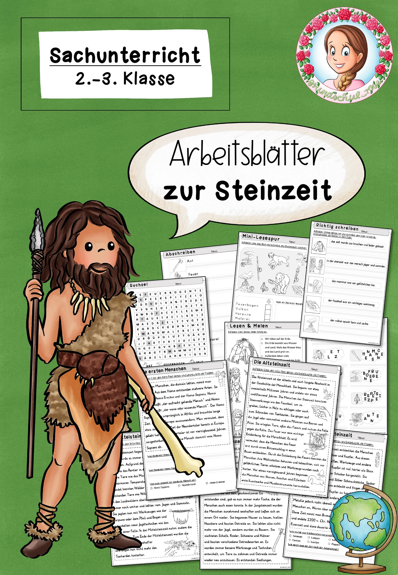 Steinzeit Arbeitsblätter | Sachunterricht Klasse 1-2