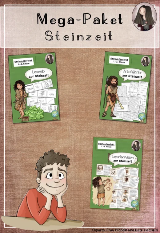 Mega-Paket zur Steinzeit (Klasse 1 bis 2) Sachunterricht