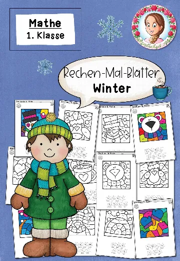 Cover: Rechenmalblätter Winter | ZR 10 | Klasse 1 – digitales Unterrichtsmaterial für die Grundschule