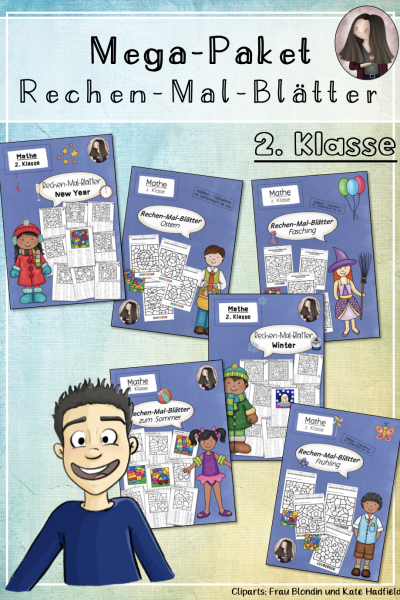 Mathematik: MEGA-Paket Rechnen und Malen – Rechenmalblätter für die 2. Klasse ZR 100 (Addition, Subtraktion, Multiplikation & Division) (504667)
