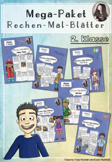 Cover: Mathematik: 📦 MEGA-Paket Rechnen und Malen – Rechenmalblätter für die 2. Klasse ZR 100 (Addition, Subtraktion, Multiplikation & Division) – digitales Unterrichtsmaterial für die Grundschule