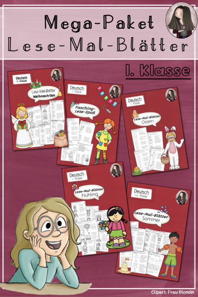 MEGA-Paket: Lese-Mal-Blätter für die 1. Klasse (504720)