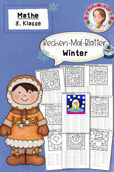 Rechenmalblätter Winter ZR 1000 (3. Klasse) Mathematik (506760)