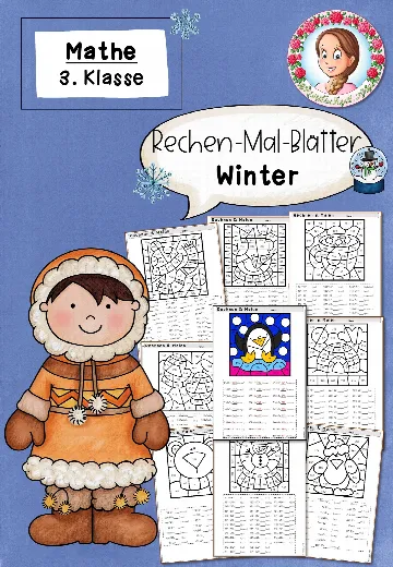 Cover: Rechenmalblätter Winter | ZR 1000 | Klasse 3 – digitales Unterrichtsmaterial für die Grundschule