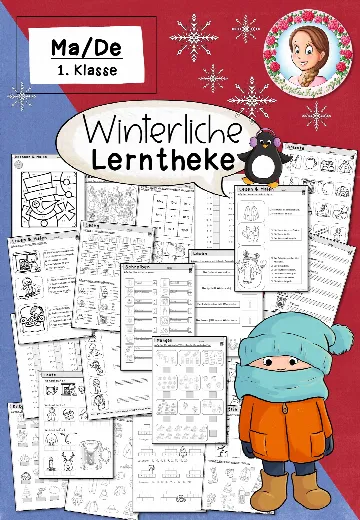 Cover: Lerntheke Winter (1. Klasse) Deutsch Mathematik – digitales Unterrichtsmaterial für die Grundschule